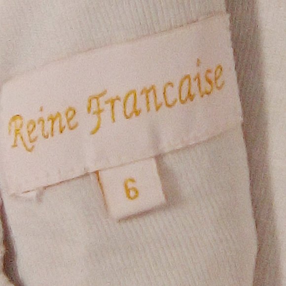 NWOT REINE FRANCAISE WHITE TEXTURED MIDI DRESS 6 - Picture 14 of 16